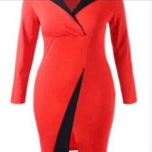 Ladies size Large Red & Black dress
